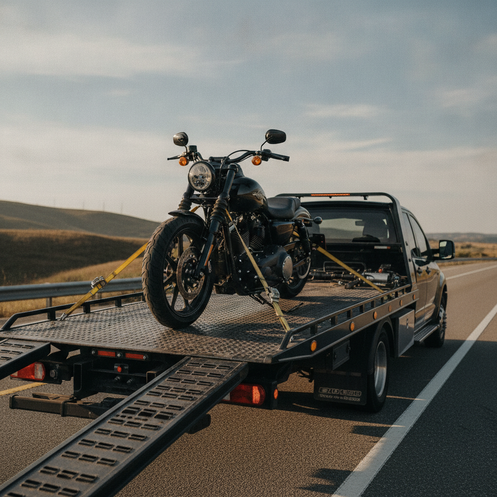motorcycle towing - no people or no text